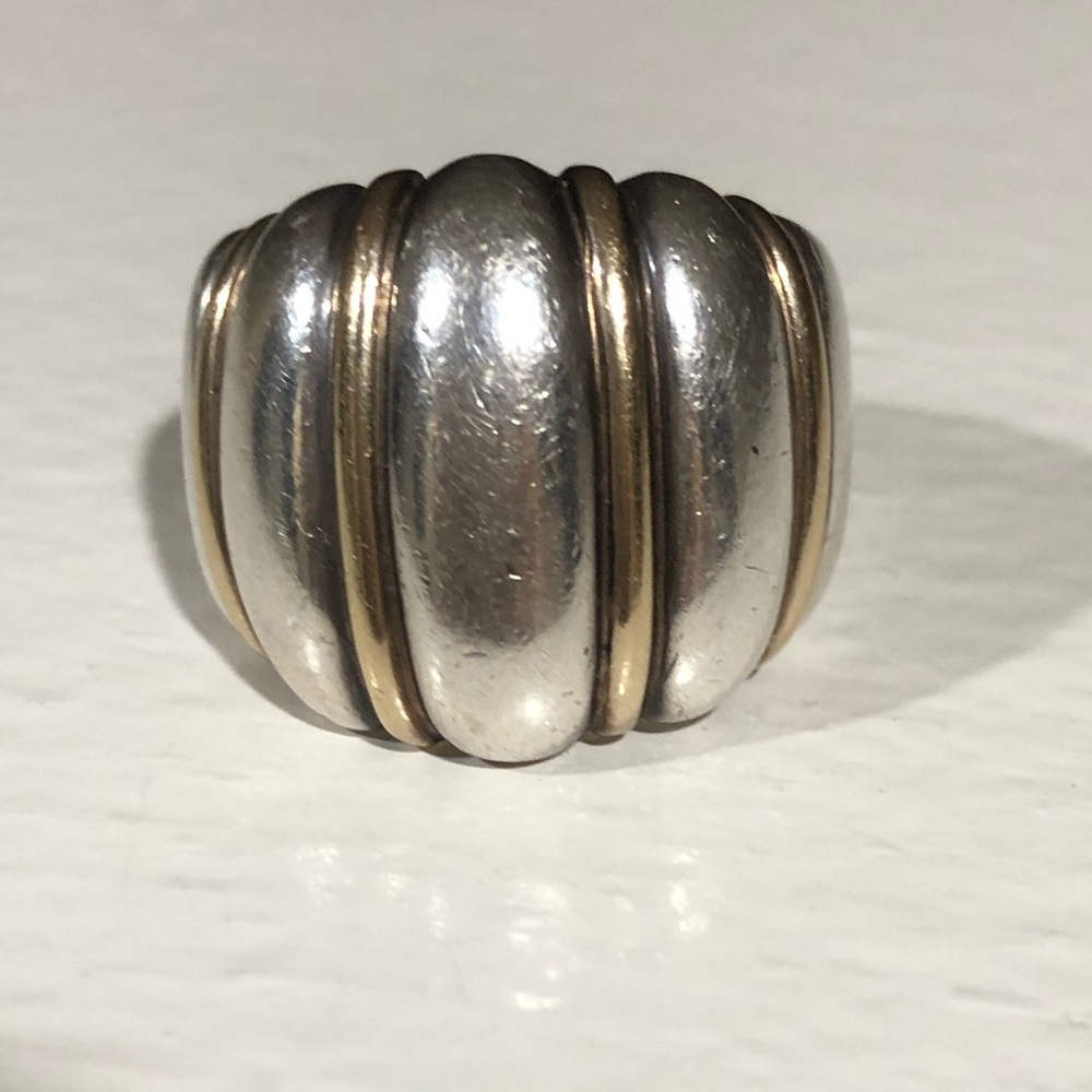 Kabana sterling silver & 14k dome ring.